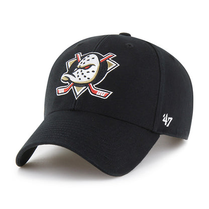 Pictured is this NHL Anaheim Ducks Legend '47 MVP cap in black. 1