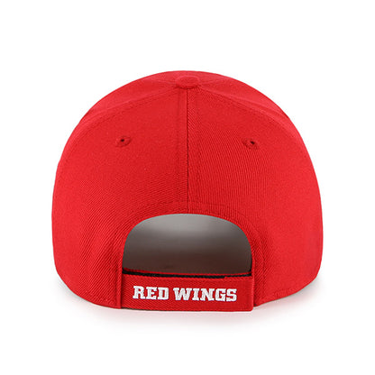 Pictured is this NHL Detroit Red Wings ’47 MVP cap in dark red. 2