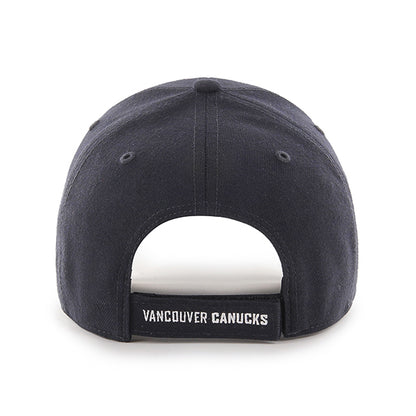 Pictured is this NHL Vancouver Canucks ’47 MVP cap in navy. 2