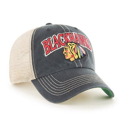Pictured is this NHL Chicago Blackhawks Tuscaloosa '47 CLEAN UP cap in black. 2