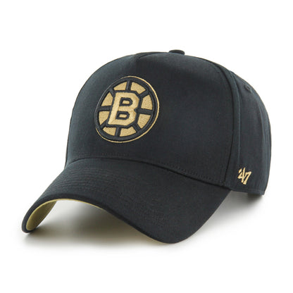 Pictured is this NHL Boston Bruins Sure Shot '47 MVP cap in black. 4
