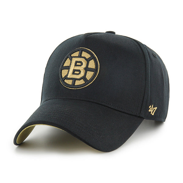 Pictured is this NHL Boston Bruins Sure Shot ’47 MVP cap in black. 2