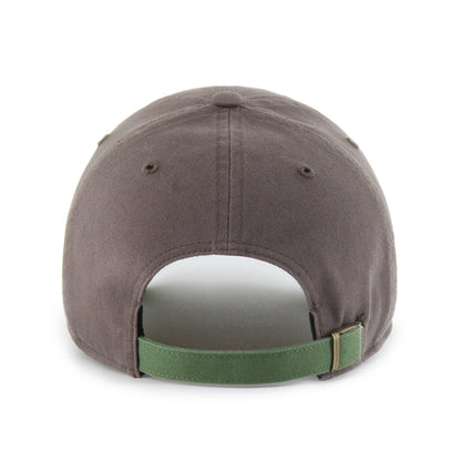 Pictured is this New Balance Core '47 CLEAN UP cap in brown and green. 2