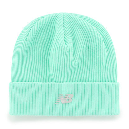 Pictured is this New Balance Reflect ’47 CUFF KNIT beanie cap in turquoise. 1