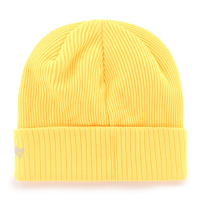 Pictured is this New Balance Reflect ’47 CUFF KNIT beanie cap in medium orange. 2
