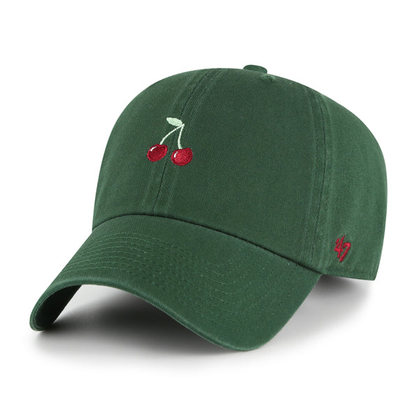 Pictured is this Cherries Icon Base Runner '47 CLEAN UP cap in green. 1