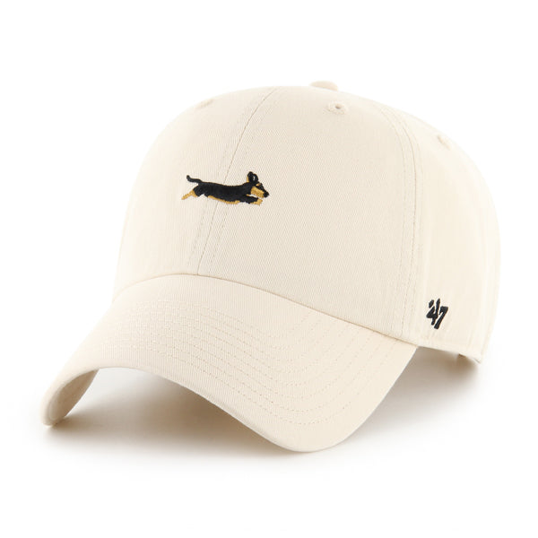 Pictured is this Dog Icon Dachshund Base Runner '47 CLEAN UP cap in natural. 1